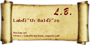 Labáth Balázs névjegykártya